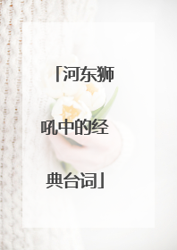 河东狮吼中的经典台词