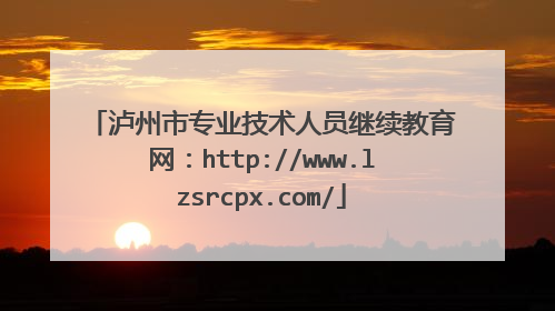 泸州市专业技术人员继续教育网：http://www.lzsrcpx.com/