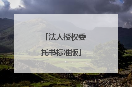 法人授权委托书标准版