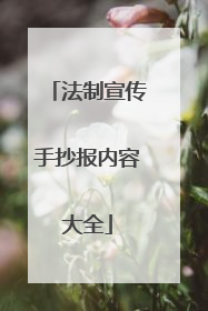 法制宣传手抄报内容大全