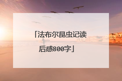 法布尔昆虫记读后感800字