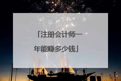 注册会计师一年能赚多少钱