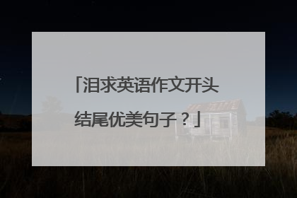 泪求英语作文开头结尾优美句子?