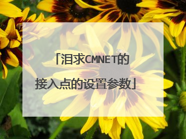 泪求CMNET的接入点的设置参数