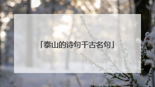 泰山的诗句千古名句