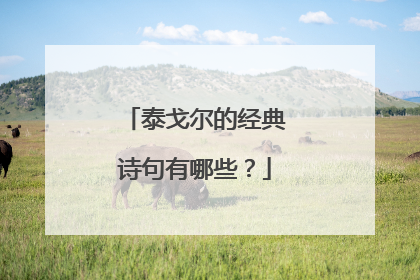 泰戈尔的经典诗句有哪些?