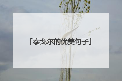 泰戈尔的优美句子