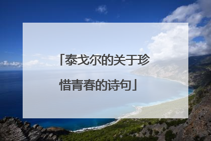 泰戈尔的关于珍惜青春的诗句