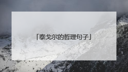 泰戈尔的哲理句子