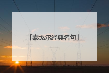 泰戈尔经典名句