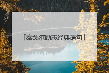泰戈尔励志经典语句