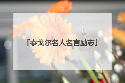 泰戈尔名人名言励志