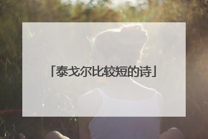 泰戈尔比较短的诗