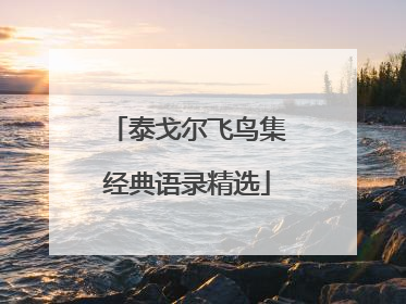 泰戈尔飞鸟集经典语录精选