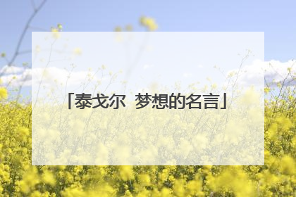 泰戈尔 梦想的名言