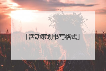 活动策划书写格式