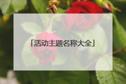 活动主题名称大全