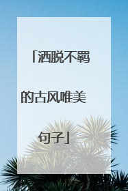 洒脱不羁的古风唯美句子