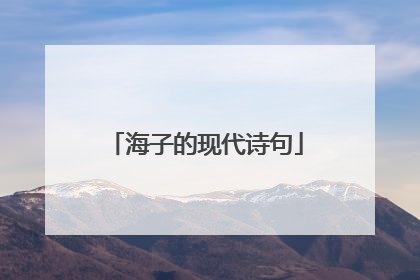 海子的现代诗句