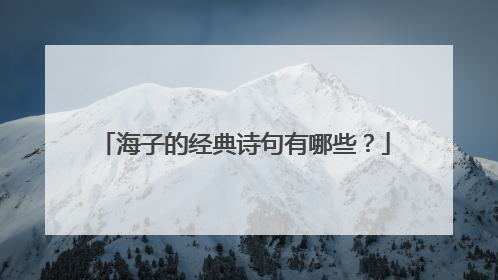 海子的经典诗句有哪些？
