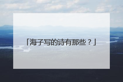 海子写的诗有那些？