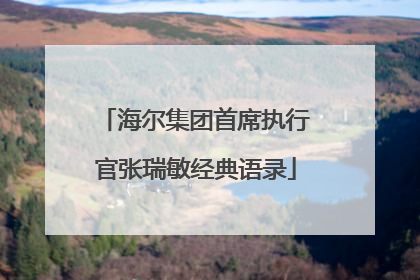 海尔集团首席执行官张瑞敏经典语录