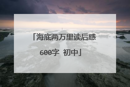 海底两万里读后感600字 初中
