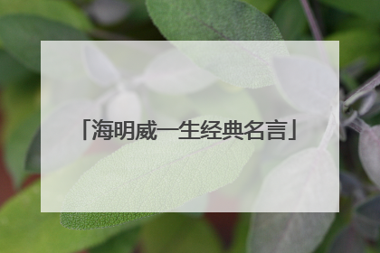 海明威一生经典名言