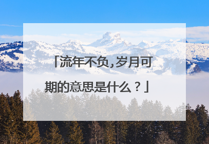 流年不负,岁月可期的意思是什么?