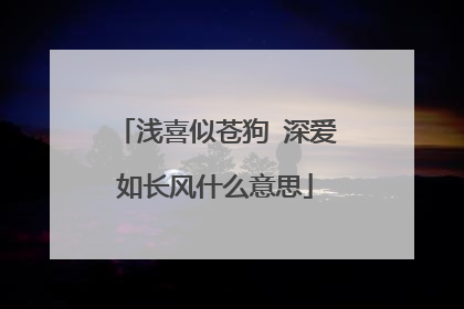 浅喜似苍狗 深爱如长风什么意思