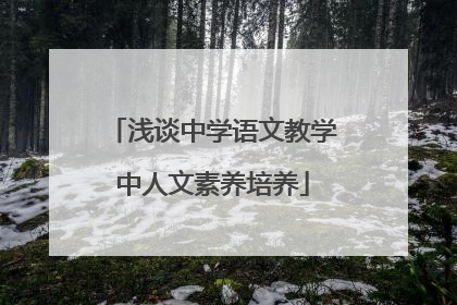 浅谈中学语文教学中人文素养培养