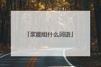 浆能组什么词语