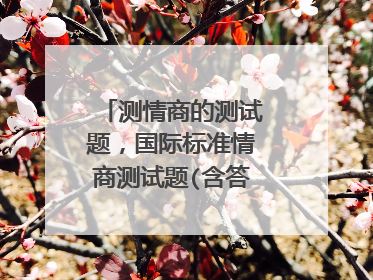 测情商的测试题,国际标准情商测试题(含答案与分析)