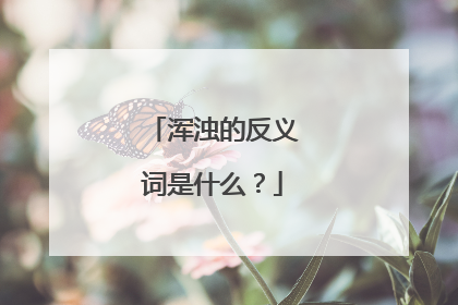 浑浊的反义词是什么？