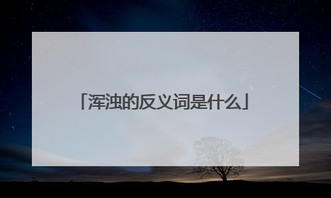 浑浊的反义词是什么