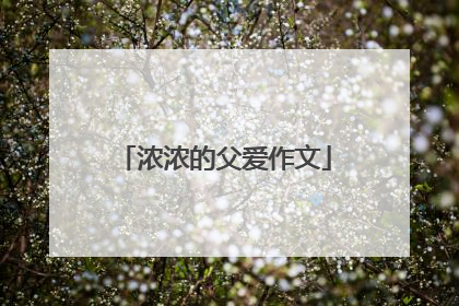 浓浓的父爱作文