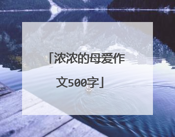 浓浓的母爱作文500字
