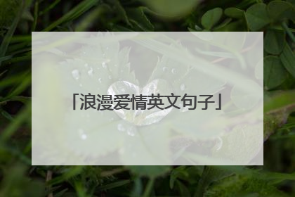 浪漫爱情英文句子