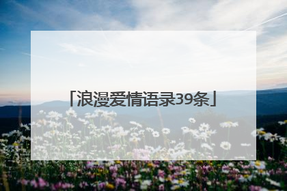 浪漫爱情语录39条