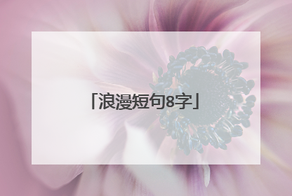 浪漫短句8字