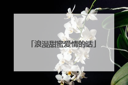 浪漫甜蜜爱情的话