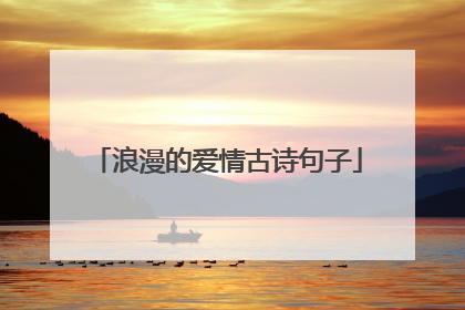 浪漫的爱情古诗句子