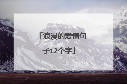 浪漫的爱情句子12个字