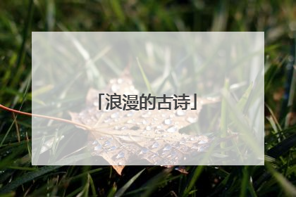 浪漫的古诗