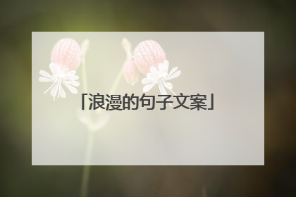 浪漫的句子文案