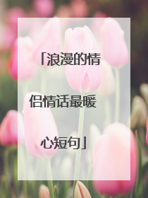 浪漫的情侣情话最暖心短句