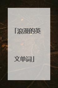 浪漫的英文单词