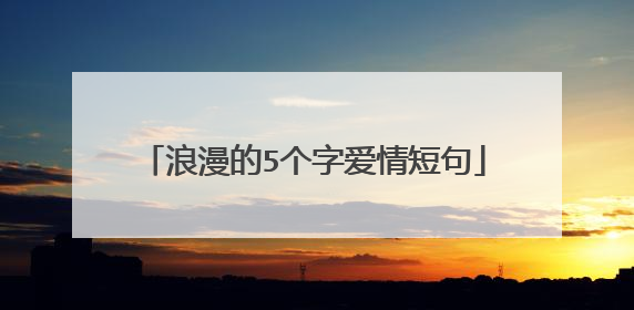 浪漫的5个字爱情短句