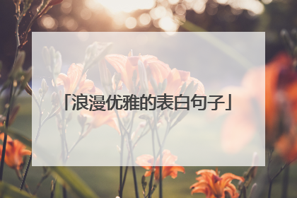 浪漫优雅的表白句子