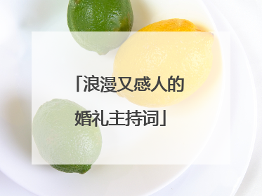 浪漫又感人的婚礼主持词